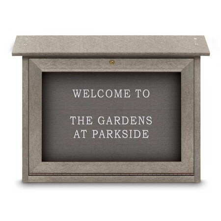 United Visual Products Outdoor Enclosed Combo Board, 48"x36", Black Frame/Blue & Rubber UVCB4836ODB-BLUE-RUBBER